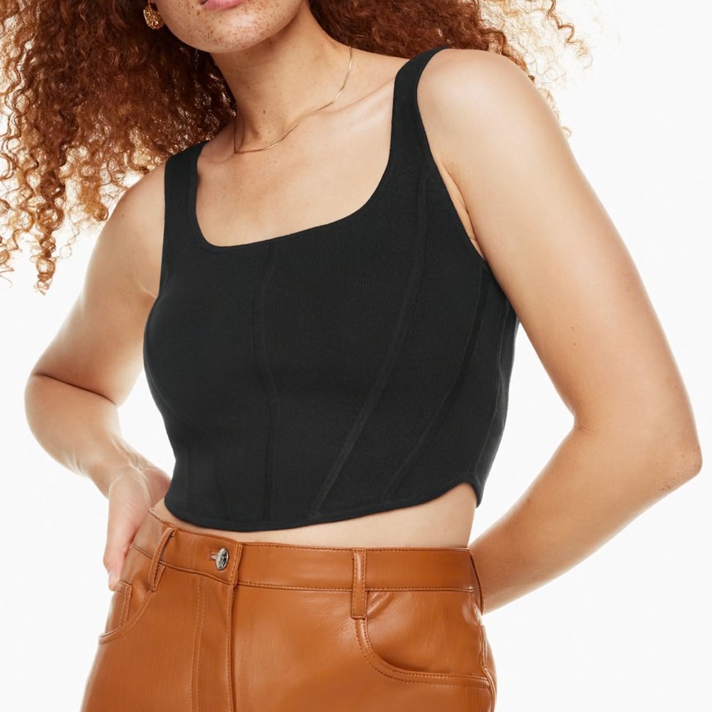 Aritzia Wilfred Natalie Bustier Crop Tank Top Size small